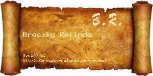 Broczky Relinda névjegykártya